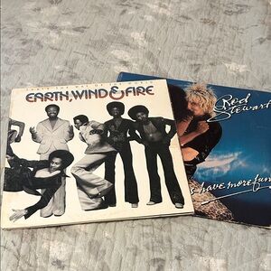 Earth, Wind & Fire and Rod Stewart Vinyl Records vintage